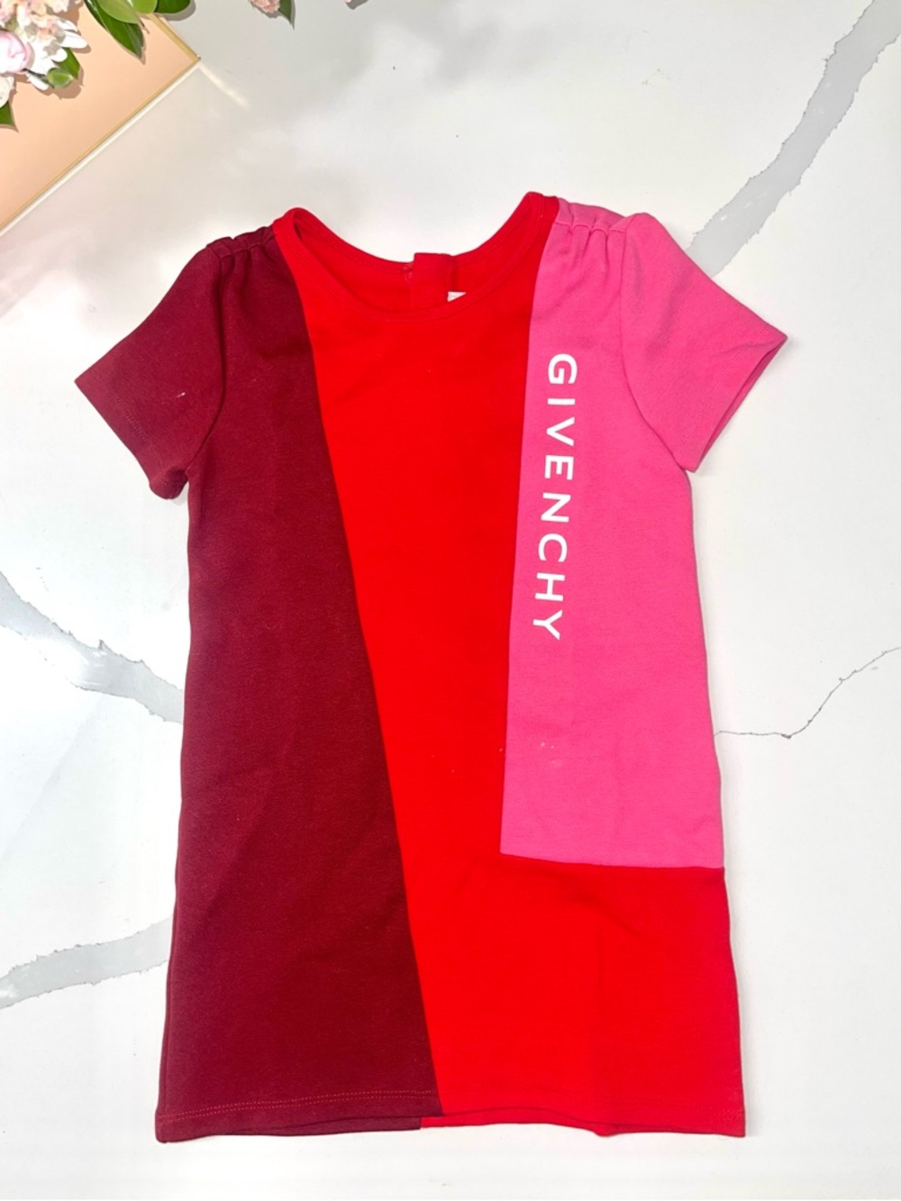 Givenchy Kids Pink & Red Colorblock Tee Dress